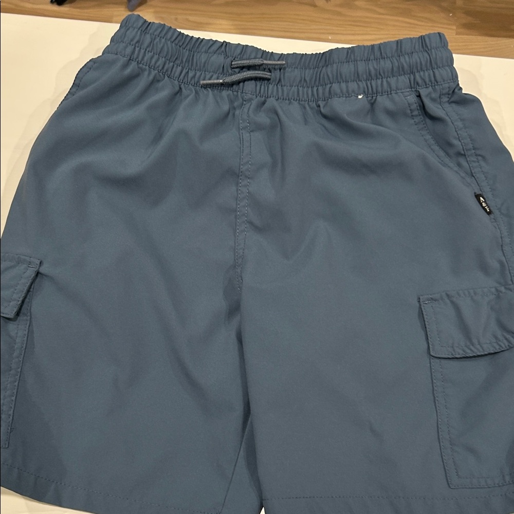 Abercrombie Kids Slate Blue nylon clean cargo Shorts